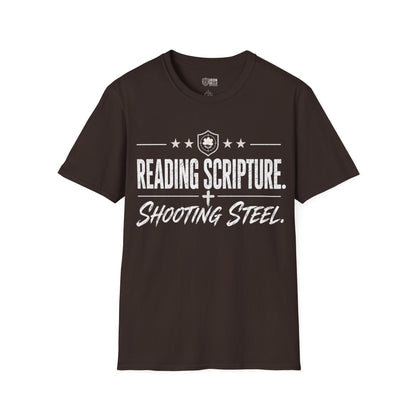 Reading Scripture Shooting Steel Tee
