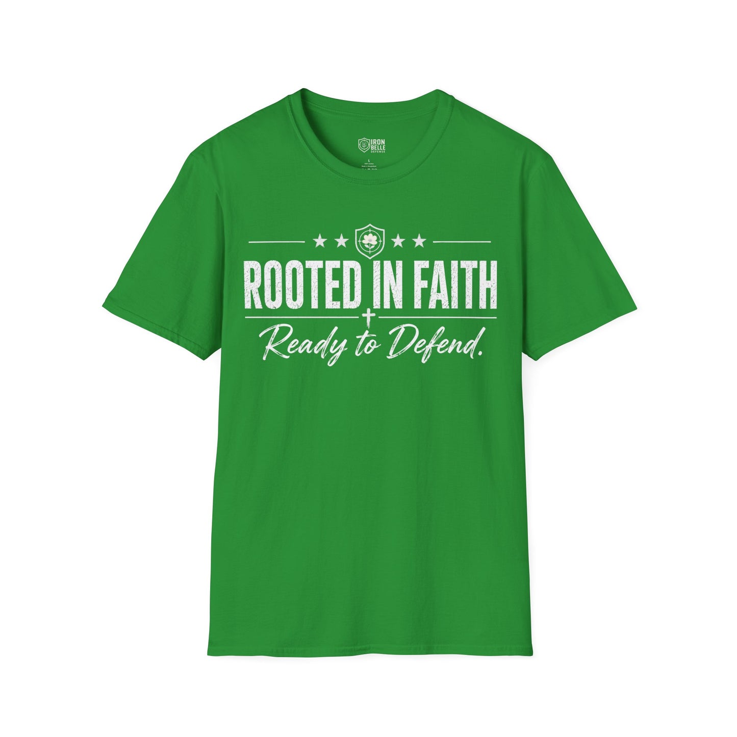 Rooted in Faith Iron Belle Defense Tee