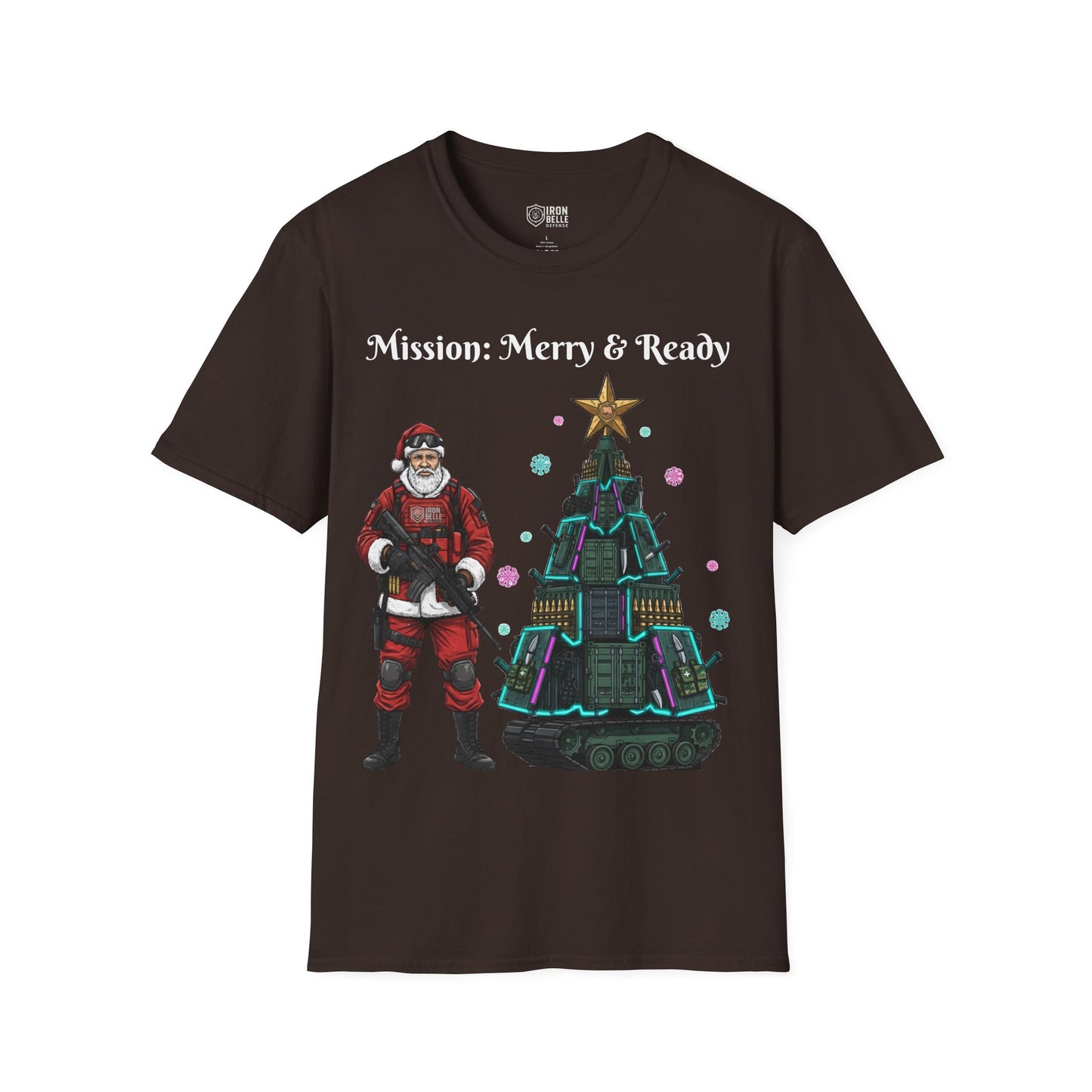 Tactical Santa with Armored Christmas Tree Tee