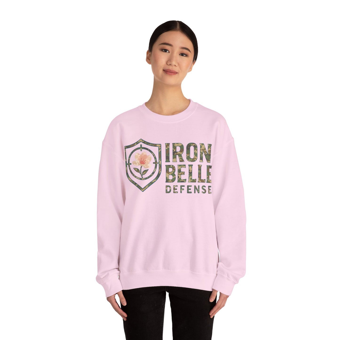 Camo Iron Belle Defense Unisex Crewneck Sweatshirt