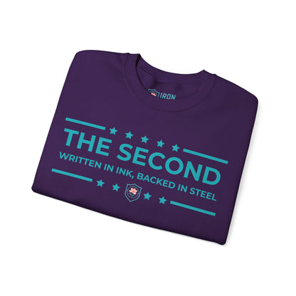The Second: Written in Ink, Backed in Steel Iron Belle Defense Unisex Crewneck Sweatshirt