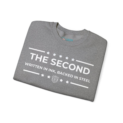 The Second: Written in Ink, Backed in Steel Iron Belle Defense Unisex Crewneck Sweatshirt