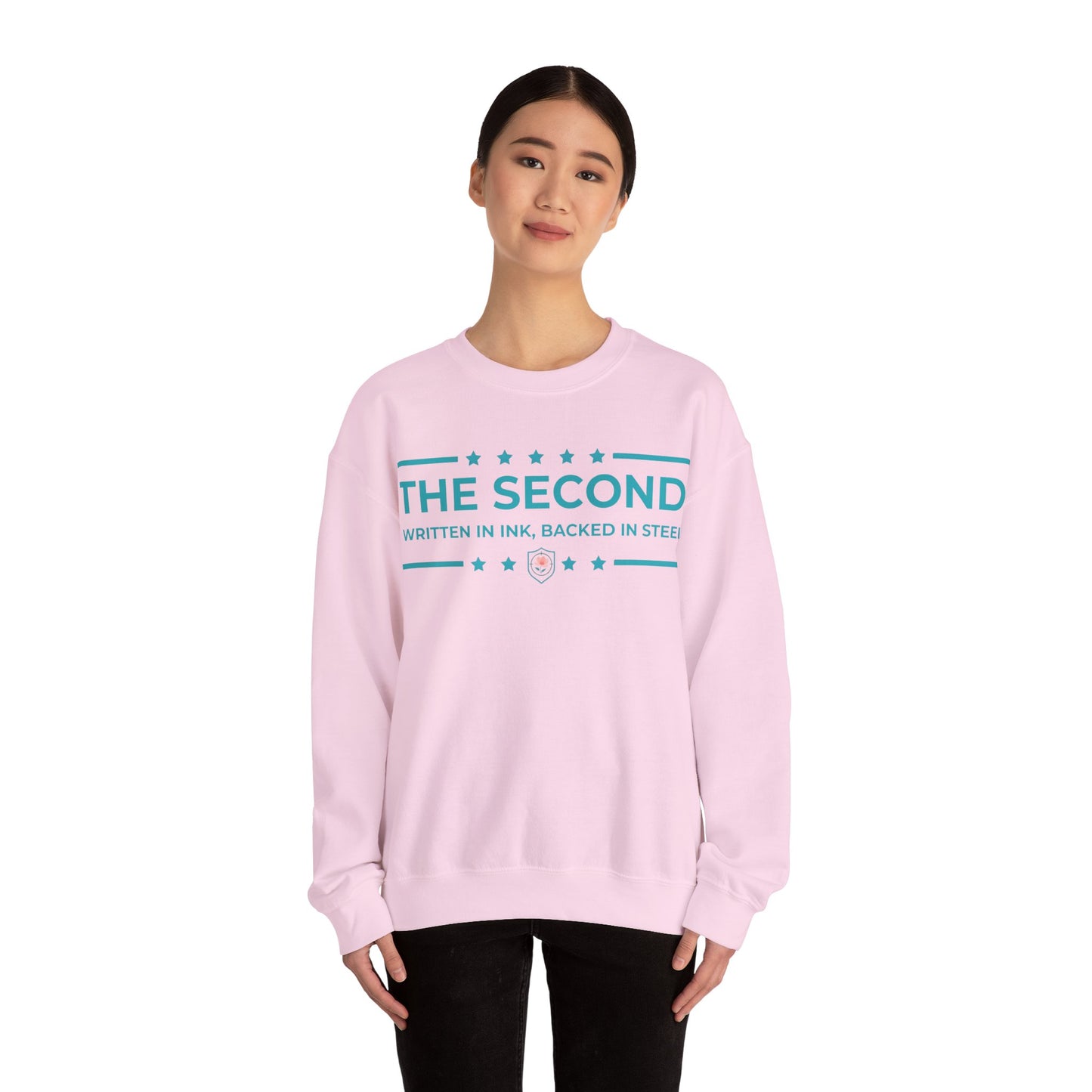 The Second: Written in Ink, Backed in Steel Iron Belle Defense Unisex Crewneck Sweatshirt