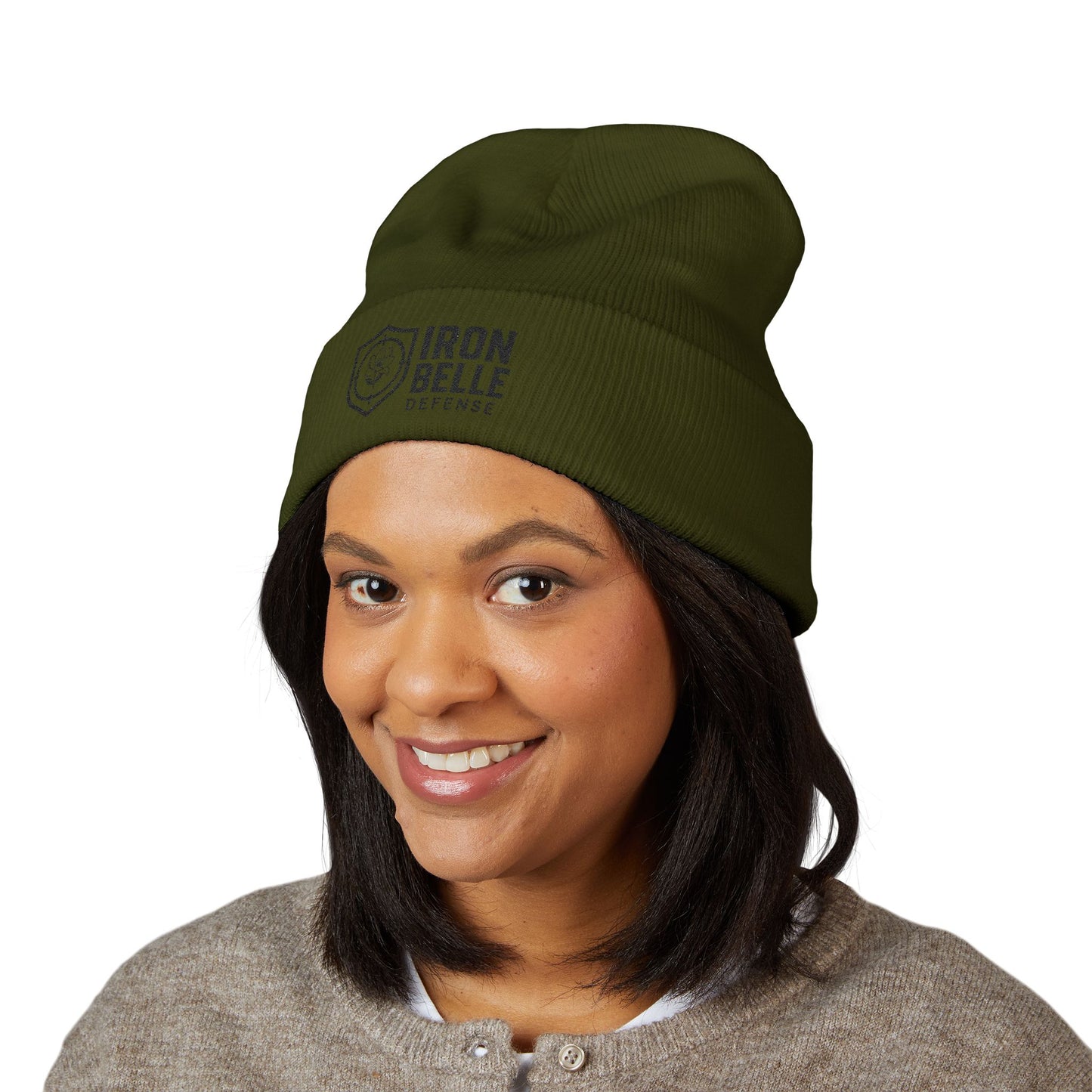 Embroidered Iron Belle Defense Cuffed Beanie